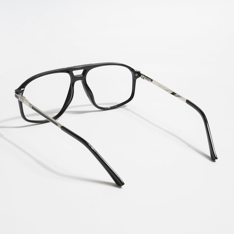 EyeJack Titex Shine Black & Silver Aviator Eyeglasses for Men & Women (18906CL293-C2)