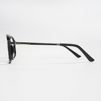 EyeJack Titex Shine Black & Silver Aviator Eyeglasses for Men & Women (18906CL293-C2)