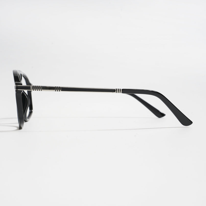 EyeJack Titex Shine Black & Silver Aviator Eyeglasses for Men & Women (18906CL293-C2)