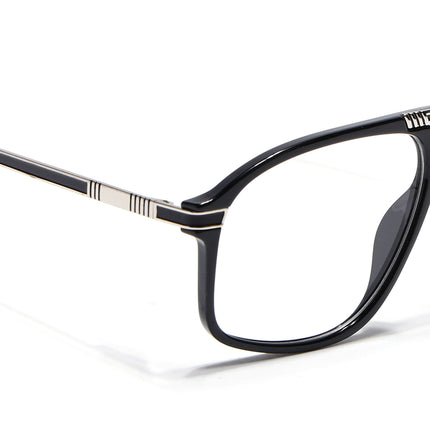 EyeJack Titex Shine Black & Silver Aviator Eyeglasses for Men & Women (18906CL293-C2)