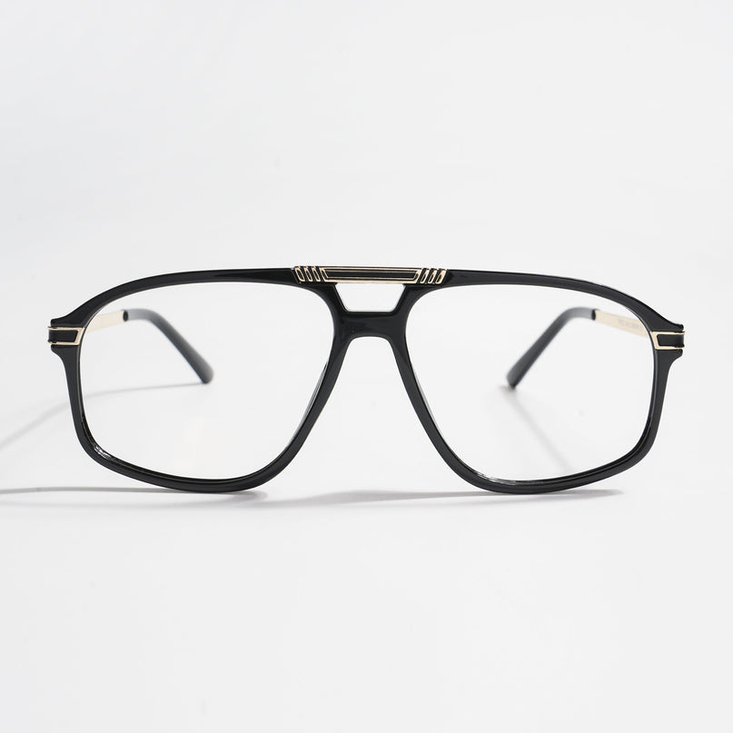 EyeJack Titex Shine Black & Golden Aviator Eyeglasses for Men & Women (18906CL294-C3)