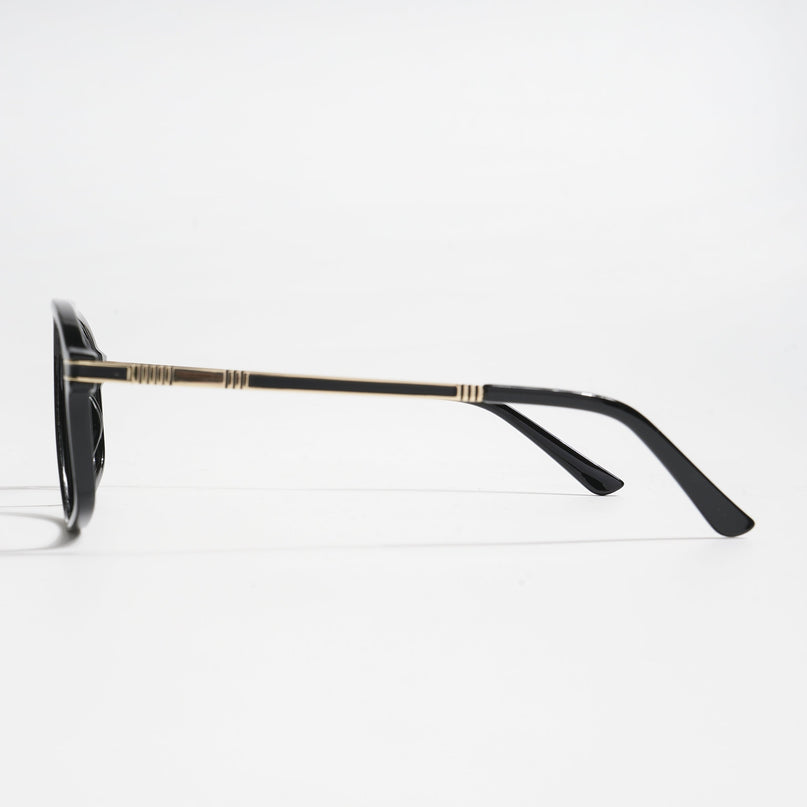 EyeJack Titex Shine Black & Golden Aviator Eyeglasses for Men & Women (18906CL294-C3)