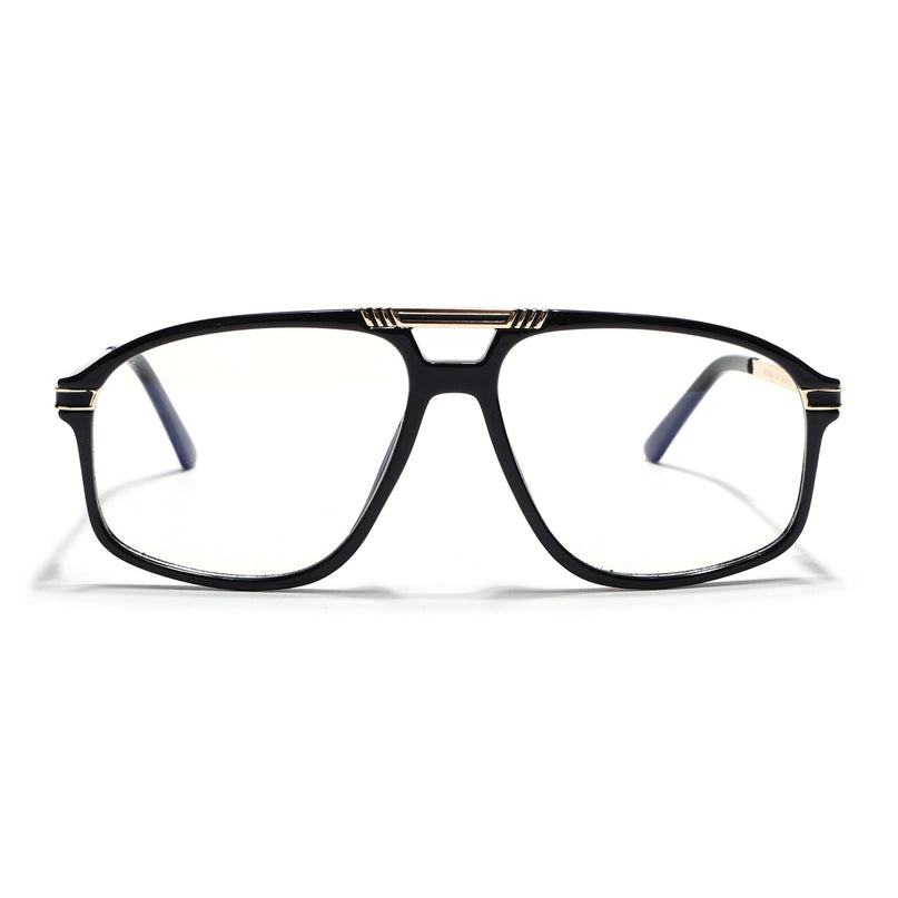 EyeJack Titex Shine Black & Golden Aviator Eyeglasses for Men & Women (18906CL294-C3)