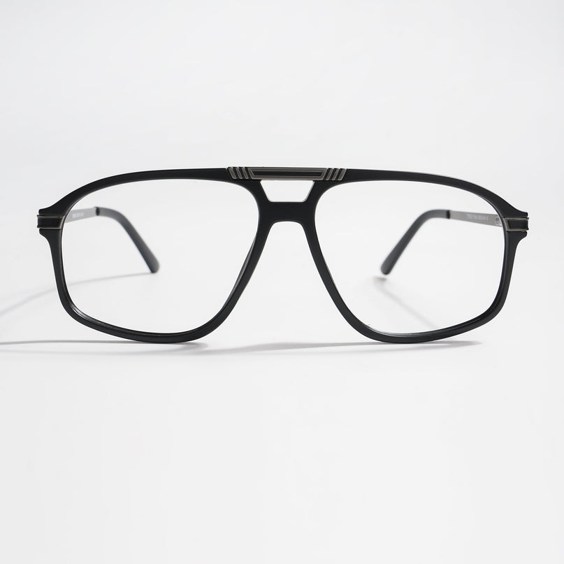 EyeJack Titex Matt Black & Grey Aviator Eyeglasses for Men & Women (18906CL295-C4)