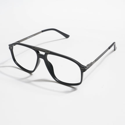 EyeJack Titex Matt Black & Grey Aviator Eyeglasses for Men & Women (18906CL295-C4)