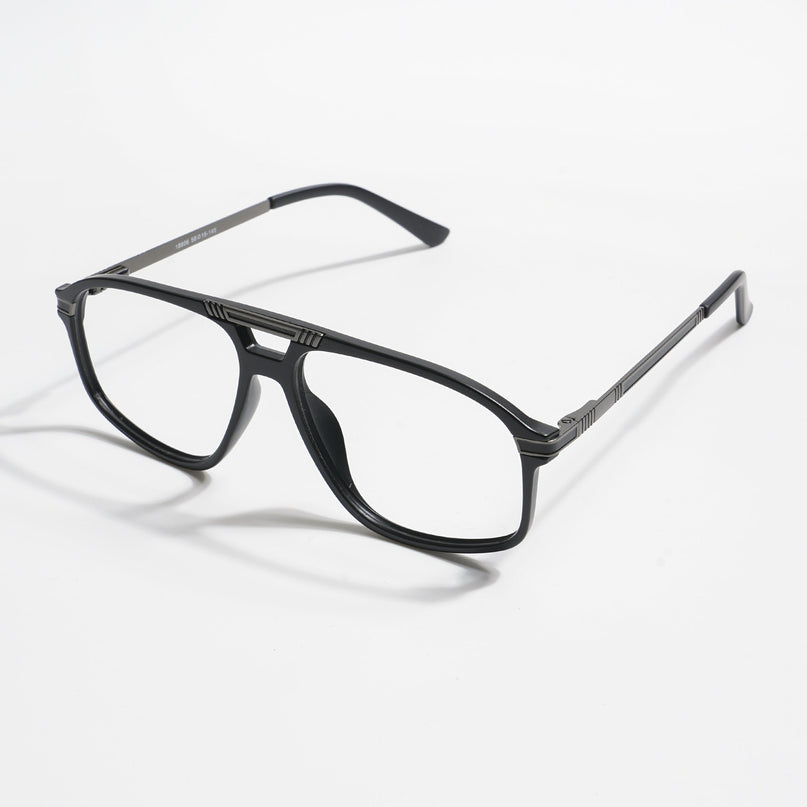 EyeJack Titex Matt Black & Grey Aviator Eyeglasses for Men & Women (18906CL295-C4)