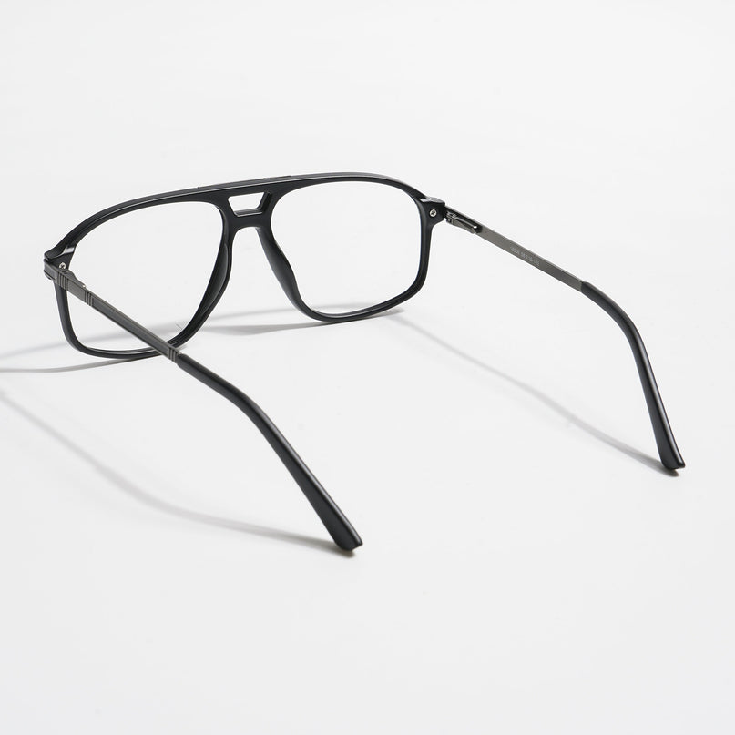 EyeJack Titex Matt Black & Grey Aviator Eyeglasses for Men & Women (18906CL295-C4)