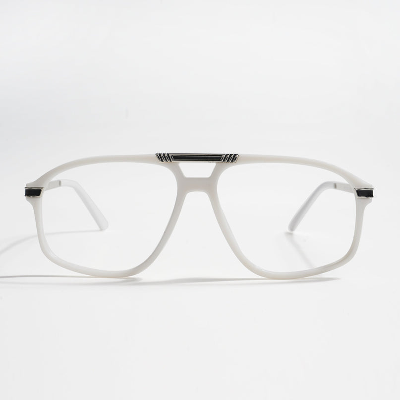 EyeJack Titex White Aviator Eyeglasses for Men & Women (18906CL299-C8)