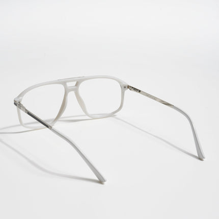 EyeJack Titex White Aviator Eyeglasses for Men & Women (18906CL299-C8)