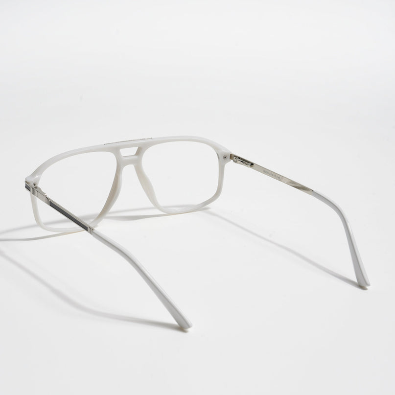 EyeJack Titex White Aviator Eyeglasses for Men & Women (18906CL299-C8)