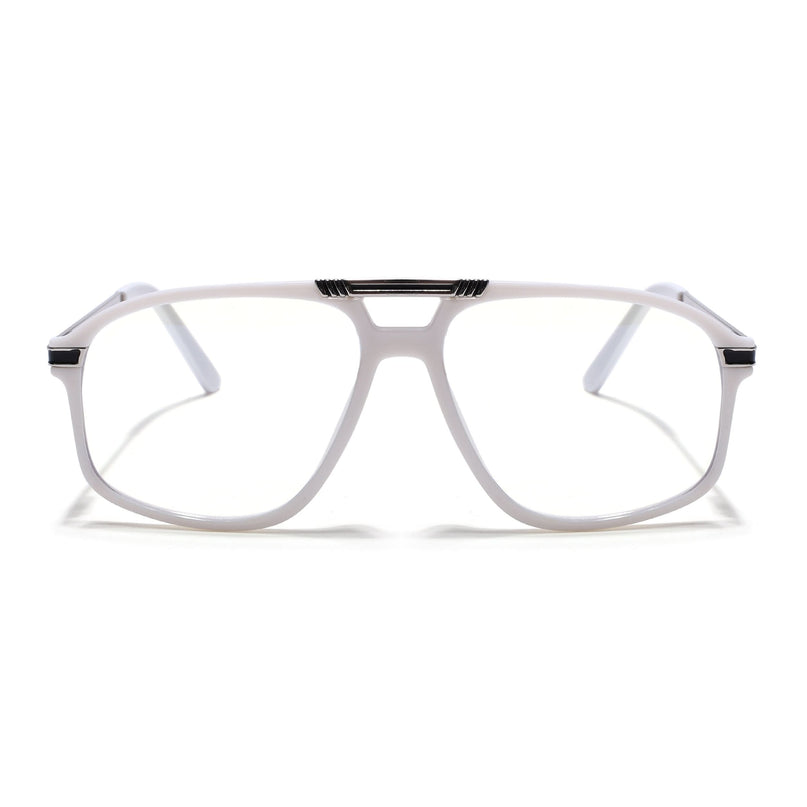 EyeJack Titex White Aviator Eyeglasses for Men & Women (18906CL299-C8)