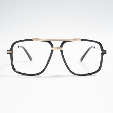 EyeJack Titex Shine Black & Golden Wayfarer Eyeglasses for Men & Women (18907CL305-C3)