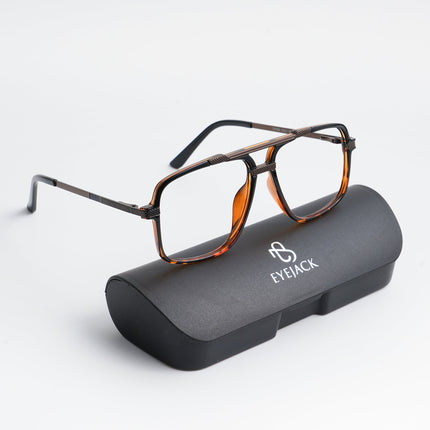 EyeJack Titex Demi Brown Wayfarer Eyeglasses for Men & Women (18907CL313-C11)