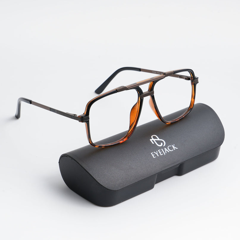 EyeJack Titex Demi Brown Wayfarer Eyeglasses for Men & Women (18907CL313-C11)