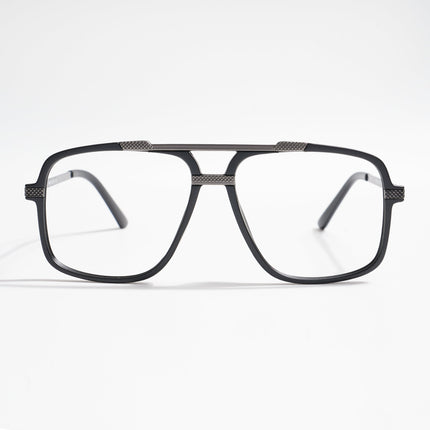 EyeJack Titex Matt Black & Grey Wayfarer Eyeglasses for Men & Women (18907CL306-C4)
