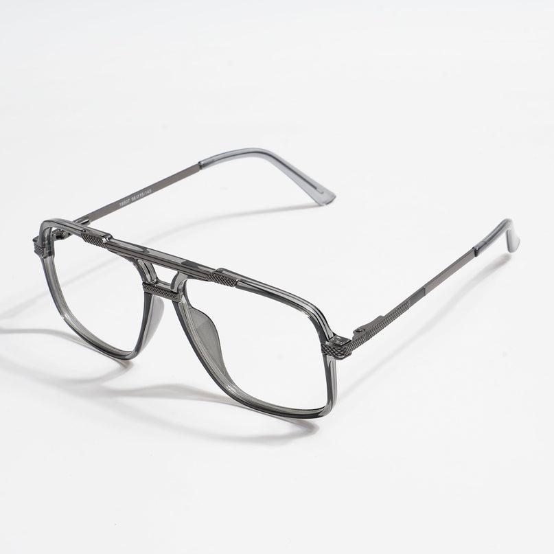 EyeJack Titex Shine Grey Wayfarer Eyeglasses for Men & Women (18907CL307-C5)