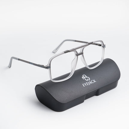 EyeJack Titex Matt Grey Wayfarer Eyeglasses for Men & Women (18907CL308-C6)