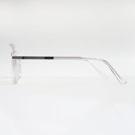 EyeJack Titex Transparent & Silver Wayfarer Eyeglasses for Men & Women (18907CL309-C7)