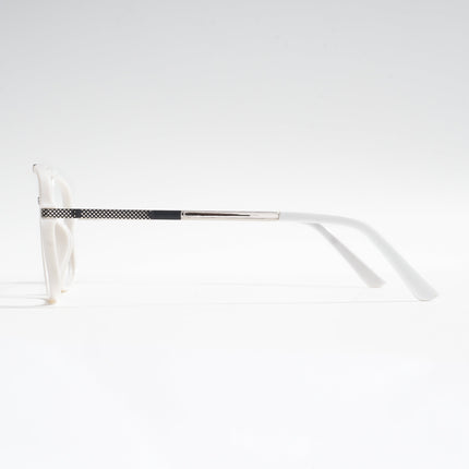 EyeJack Titex White & Silver Wayfarer Eyeglasses for Men & Women (18907CL310-C8)