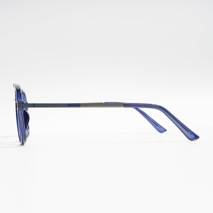 EyeJack Titex Blue & Grey Wayfarer Eyeglasses for Men & Women (18907CL312-C10)