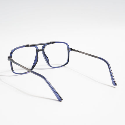 EyeJack Titex Blue & Grey Wayfarer Eyeglasses for Men & Women (18907CL312-C10)