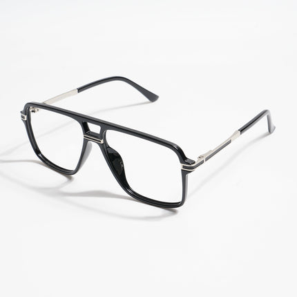 EyeJack Titex Shine Black & Silver Wayfarer Eyeglasses for Men & Women (18908CL315-C2)
