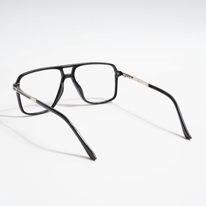 EyeJack Titex Shine Black & Silver Wayfarer Eyeglasses for Men & Women (18908CL315-C2)