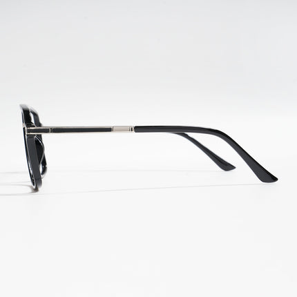 EyeJack Titex Shine Black & Silver Wayfarer Eyeglasses for Men & Women (18908CL315-C2)