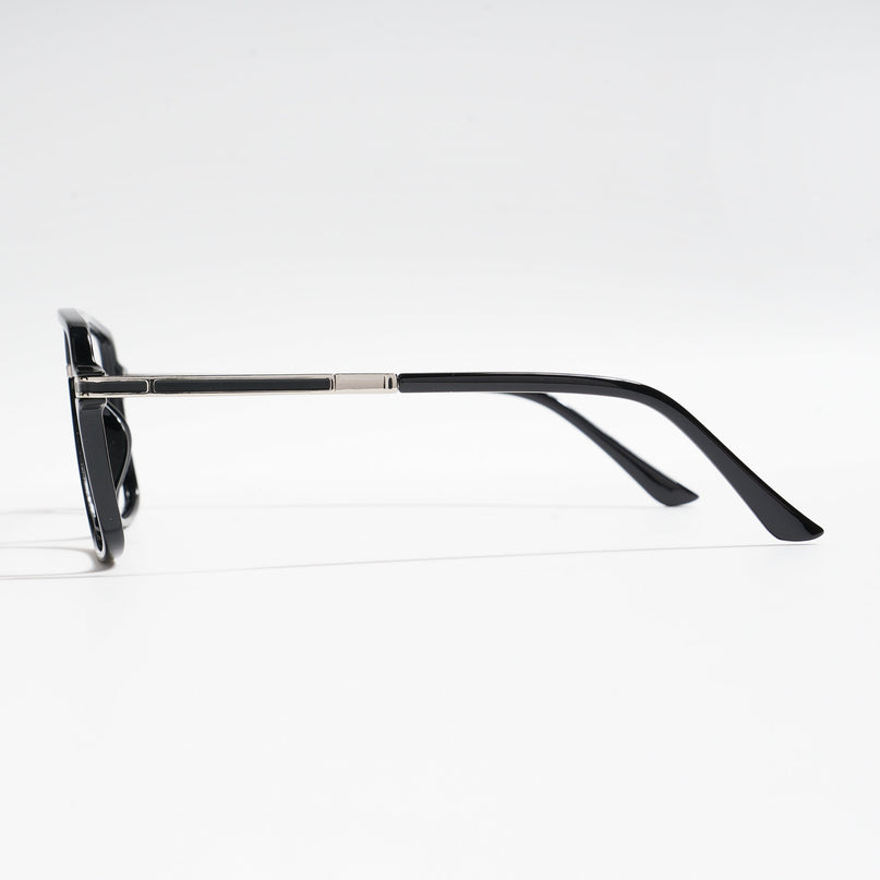 EyeJack Titex Shine Black & Silver Wayfarer Eyeglasses for Men & Women (18908CL315-C2)