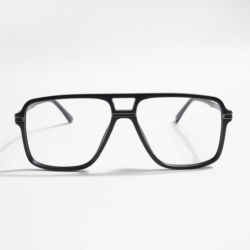 EyeJack Titex Matt Black & Grey Wayfarer Eyeglasses for Men & Women (18908CL317-C4)
