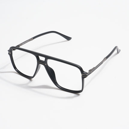 EyeJack Titex Matt Black & Grey Wayfarer Eyeglasses for Men & Women (18908CL317-C4)