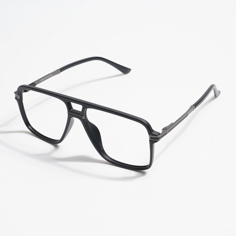 EyeJack Titex Matt Black & Grey Wayfarer Eyeglasses for Men & Women (18908CL317-C4)