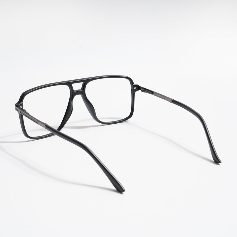 EyeJack Titex Matt Black & Grey Wayfarer Eyeglasses for Men & Women (18908CL317-C4)