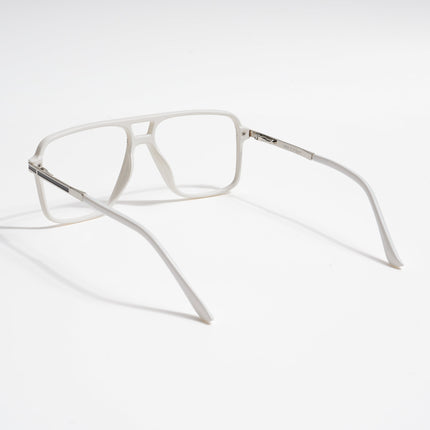 EyeJack Titex White Wayfarer Eyeglasses for Men & Women (18908CL321-C8)