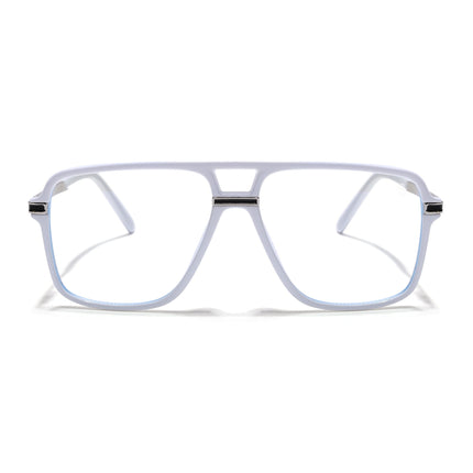 EyeJack Titex White Wayfarer Eyeglasses for Men & Women (18908CL321-C8)