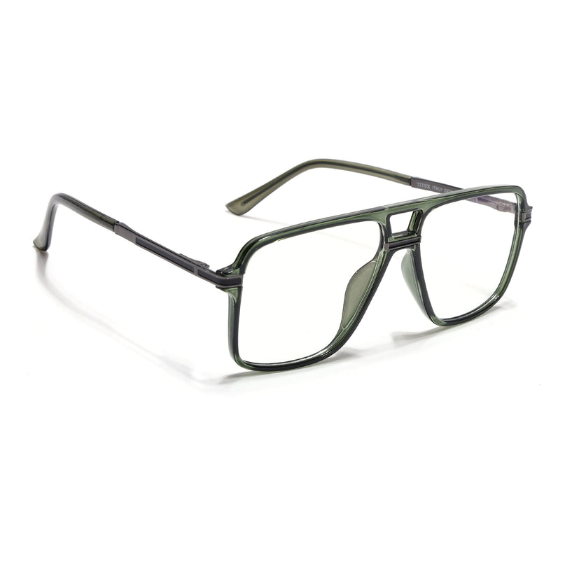 EyeJack Titex Green Wayfarer Eyeglasses for Men & Women (18908CL322-C9)