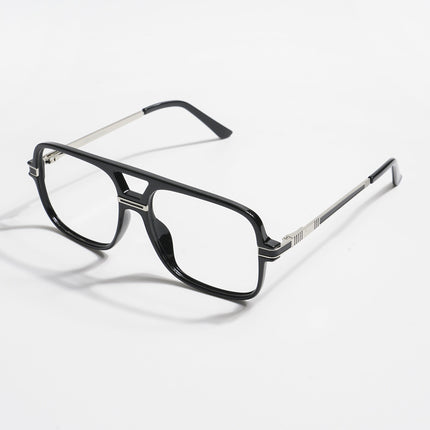 EyeJack Titex Shine Black & Silver Wayfarer Eyeglasses for Men & Women (18909CL326-C2)