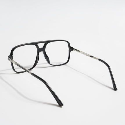 EyeJack Titex Shine Black & Silver Wayfarer Eyeglasses for Men & Women (18909CL326-C2)