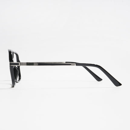 EyeJack Titex Shine Black & Silver Wayfarer Eyeglasses for Men & Women (18909CL326-C2)