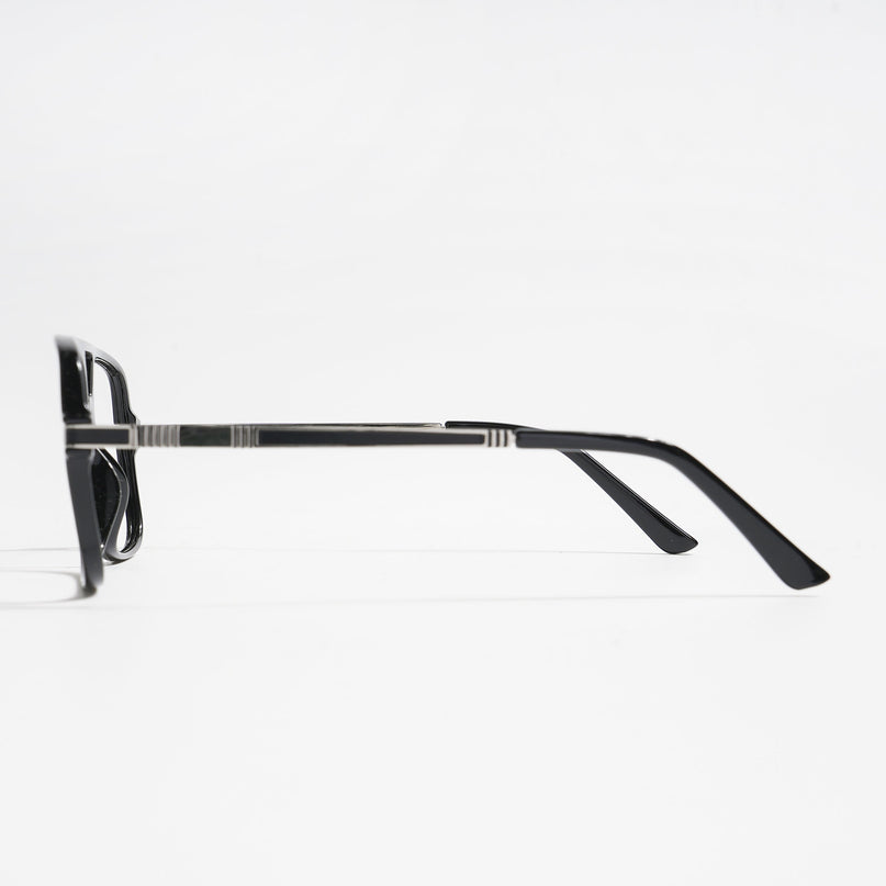 EyeJack Titex Shine Black & Silver Wayfarer Eyeglasses for Men & Women (18909CL326-C2)