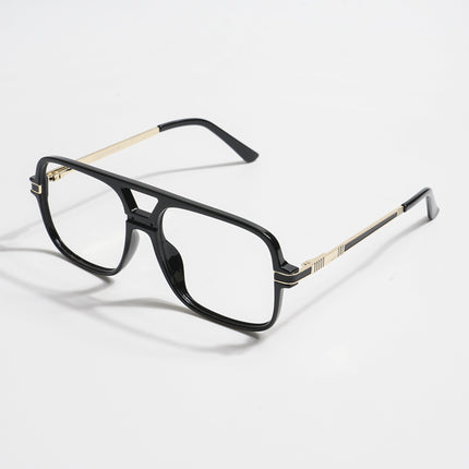 EyeJack Titex Shine Black & Golden Wayfarer Eyeglasses for Men & Women (18909CL327-C3)