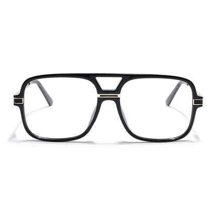 EyeJack Titex Shine Black & Golden Wayfarer Eyeglasses for Men & Women (18909CL327-C3)