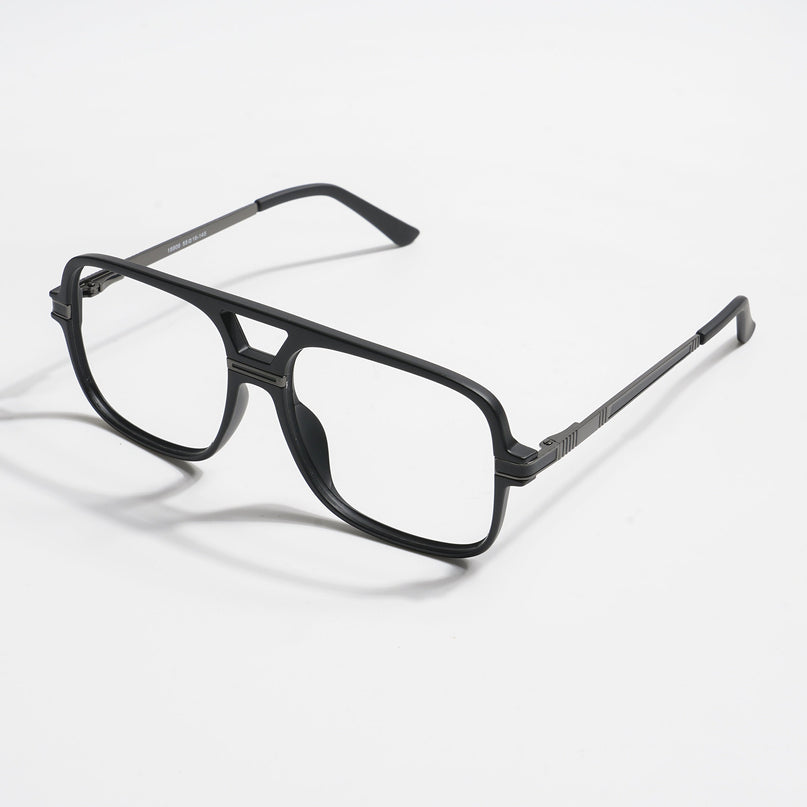 EyeJack Titex Matt Black & Grey Wayfarer Eyeglasses for Men & Women (18909CL328-C4)
