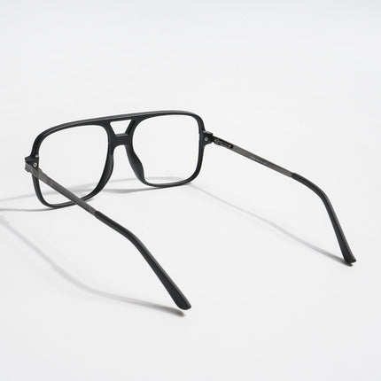 EyeJack Titex Matt Black & Grey Wayfarer Eyeglasses for Men & Women (18909CL328-C4)