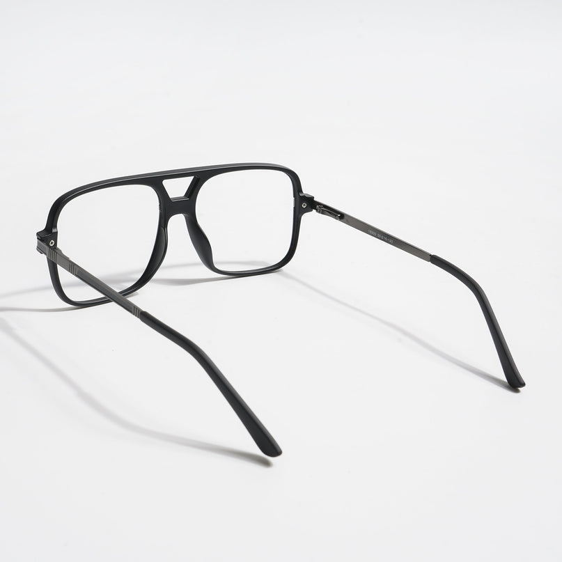 EyeJack Titex Matt Black & Grey Wayfarer Eyeglasses for Men & Women (18909CL328-C4)