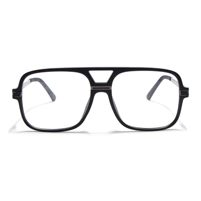 EyeJack Titex Matt Black & Grey Wayfarer Eyeglasses for Men & Women (18909CL328-C4)