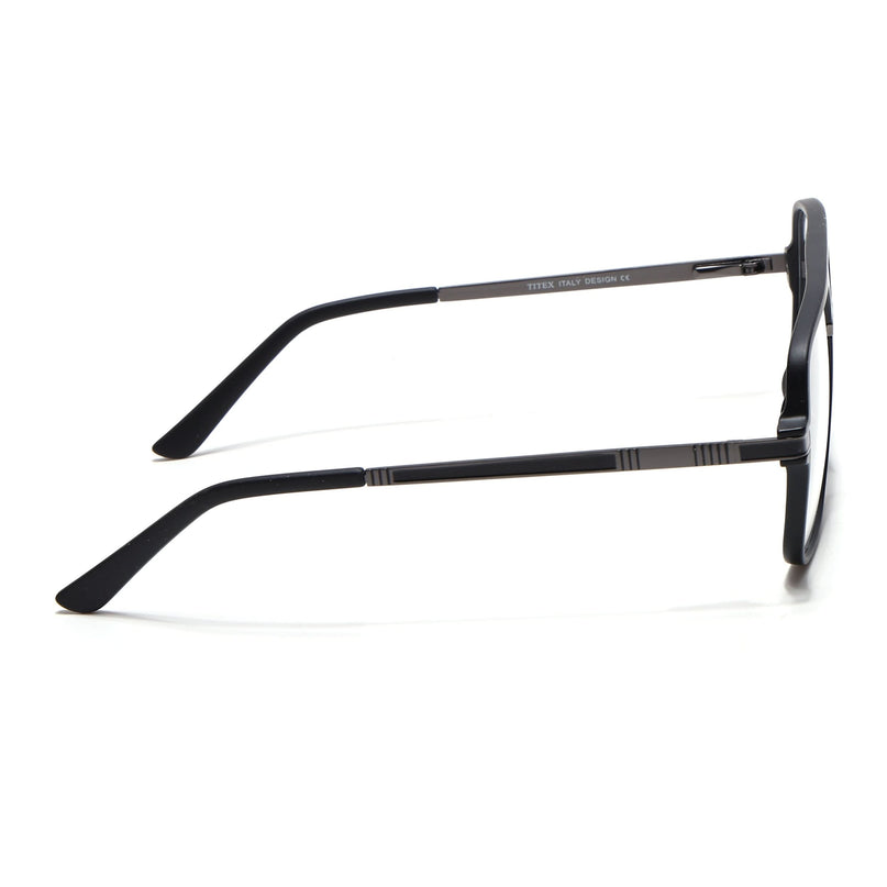 EyeJack Titex Matt Black & Grey Wayfarer Eyeglasses for Men & Women (18909CL328-C4)
