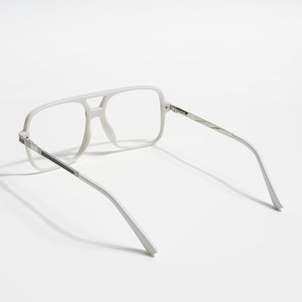 EyeJack Titex White Wayfarer Eyeglasses for Men & Women (18909CL332-C8)