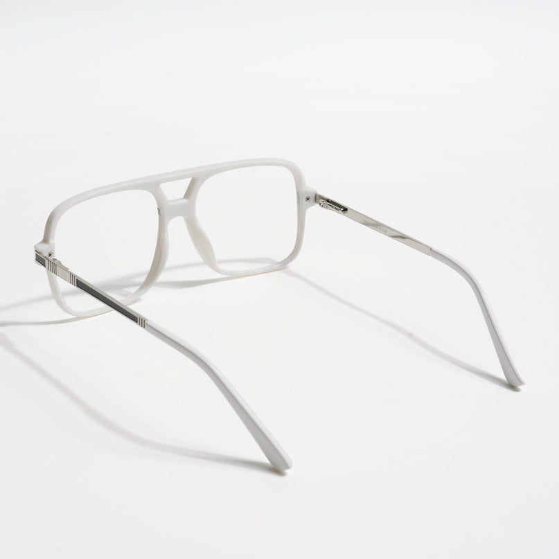 EyeJack Titex White Wayfarer Eyeglasses for Men & Women (18909CL332-C8)