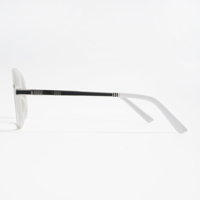 EyeJack Titex White Wayfarer Eyeglasses for Men & Women (18909CL332-C8)